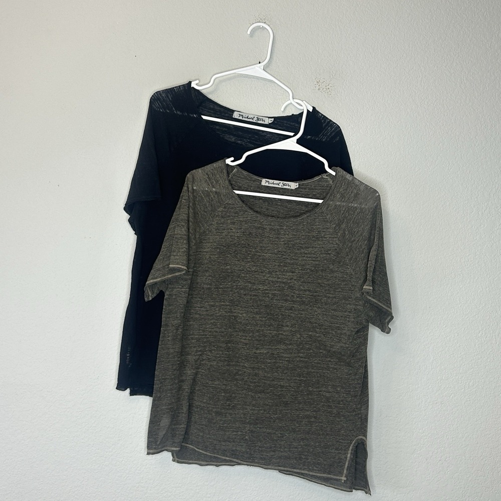 Lot Of 2 Michael Stars Raglan Tee Shirts Women's One Size Lightweight T Shirt